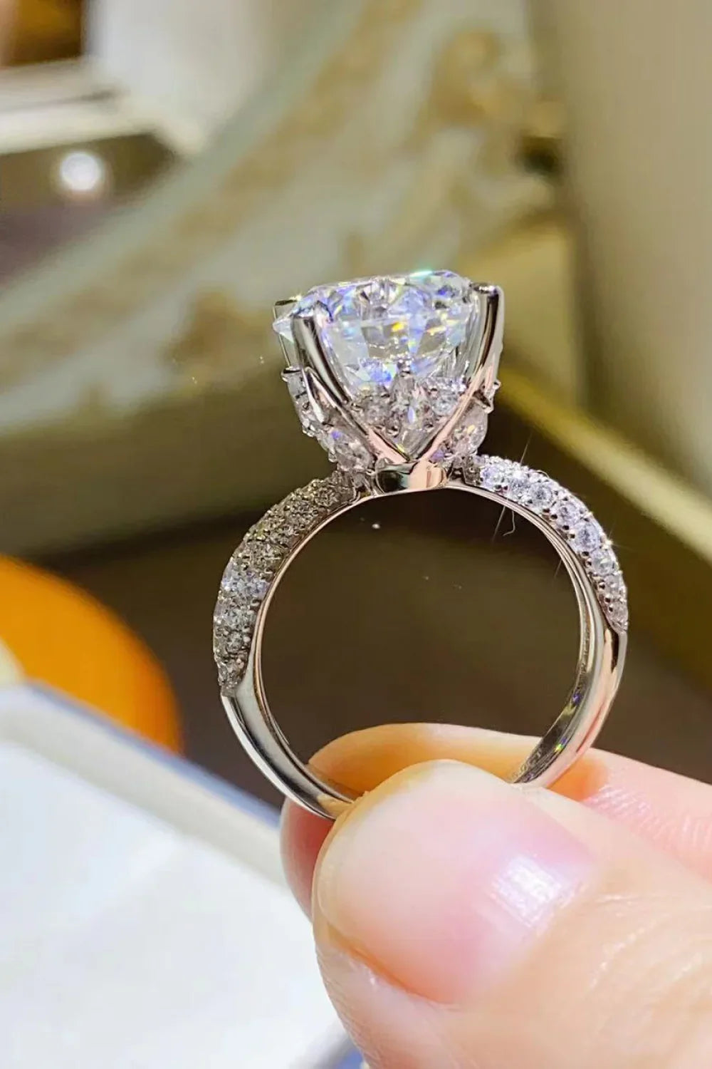 Moissanite Sterling Ring Isabella - Sparkling Brilliance Women's Ring Velanci