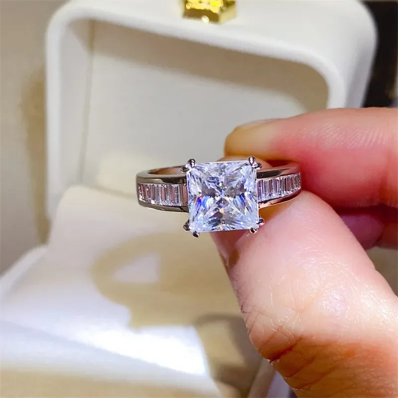 3 Carat Moissanite Square Ring Giulia - Coastal Shine Women's Ring Velanci