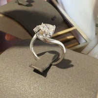 SterlingSilver Moissanite Ring 1.3ct Arianna - Irregular Band Women's Ring Velanci