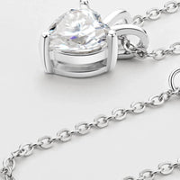 Heart Pendant Necklace - 1 Carat Moissanite Sterling Silver Velanci
