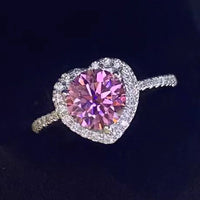 1 Carat Moissanite Heart Ring Giulia - SterlingSilver Shine Women's Ring Velanci