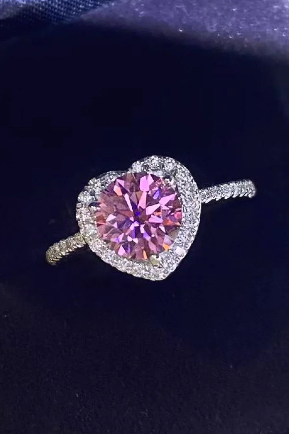 1 Carat Moissanite Heart Ring Giulia - SterlingSilver Shine Women's Ring Velanci