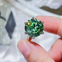 10 Carat Moissanite Sterling Silver Ring Elisa - Sparkle Women's Ring Velanci