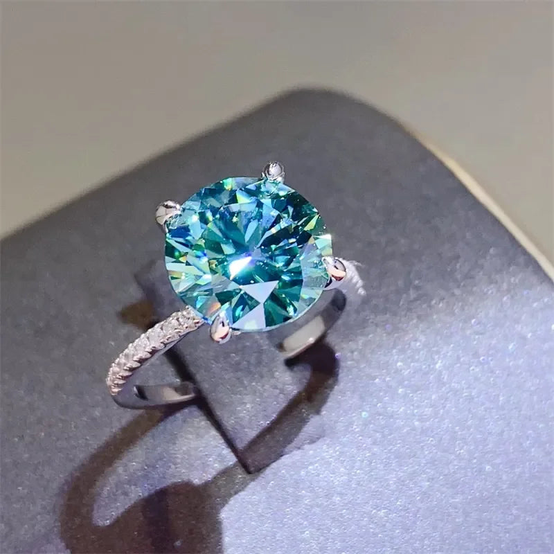 Ring Elena - 5 Carat Moissanite Zircon Sterling Silver Women's Ring Velanci