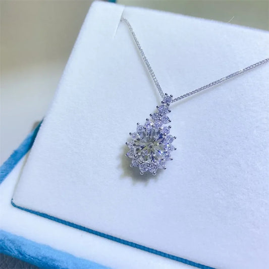 5 Carat Moissanite Sterling Silver Necklace Velanci