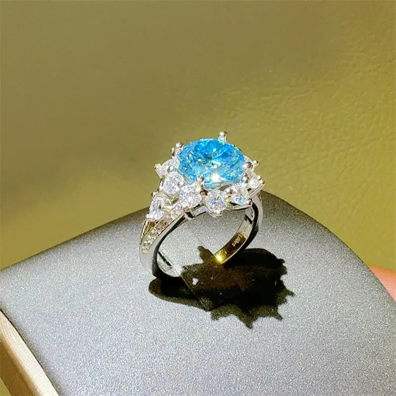Ring Giovanna - 3 Carat Sterling Silver Moissanite Zircon Women's Ring Velanci