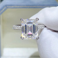 5 Carat Moissanite Ring Sofia - Emerald Cut Sparkle Women's Ring Velanci
