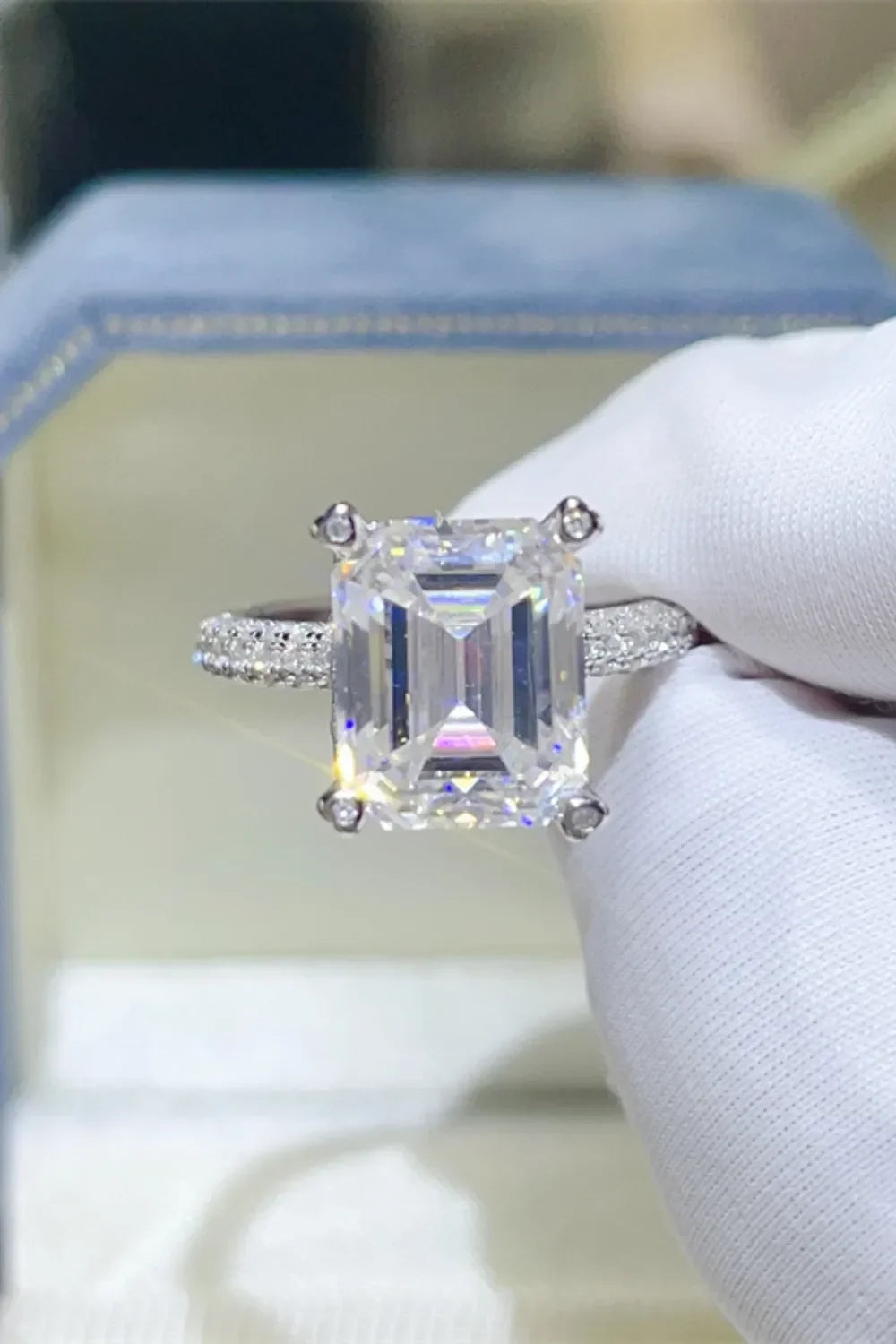 5 Carat Moissanite Ring Sofia - Emerald Cut Sparkle Women's Ring Velanci