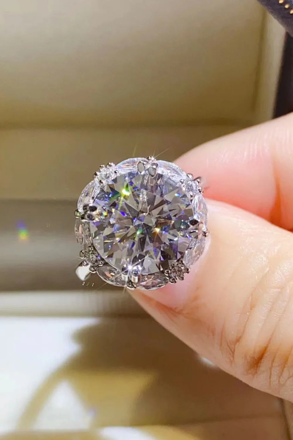 5 Carat Moissanite Sterling Ring Amelia - Coastal Shine Women's Ring Velanci