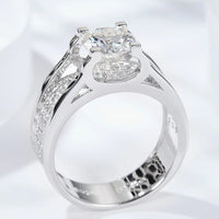Moissanite Ring Arianna - 1 Carat Sterling Silver Finish Women's Ring Velanci
