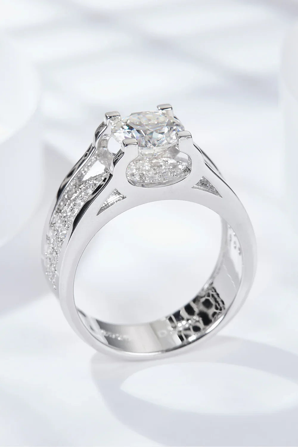 Moissanite Ring Arianna - 1 Carat Sterling Silver Finish Women's Ring Velanci