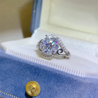 3 Carat Moissanite Sterling Ring Lucia - Coastal Sparkle Women's Ring Velanci
