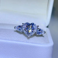 Moissanite Ring Livia - 3-Carat Center Pear-Cut Accents Women's Ring Velanci