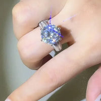 Sterling Silver Moissanite Ring Lucia - 5 Carat Brilliance Women's Ring Velanci