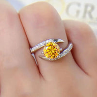 Moissanite Ring Alessia - 1 Carat, Sterling Silver Women's Ring Velanci