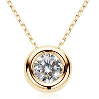 1ct Moissanite Necklace - Rose Gold Plated Silver Sparkle Velanci