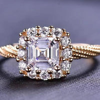 Moissanite Ring Ariella - Rose-Gold Plated, 1 Carat Halo Women's Ring Velanci