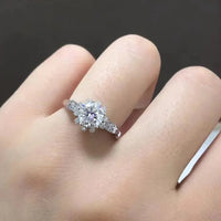 Moissanite Ring Allegra - 1 Carat 925 Sterling Silver Women's Ring Velanci