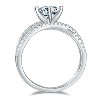 1 Carat Moissanite Sterling Silver Ring Giada - Daily Spark Women's Ring Velanci