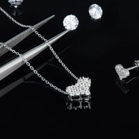Sterling Silver Moissanite Heart Necklace - Daily Shine Velanci