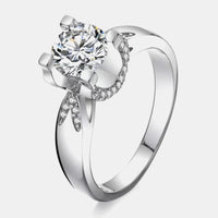 Moissanite Ring Giovanna - 2 Ct Platinum-Plated Silver Women's Ring Velanci