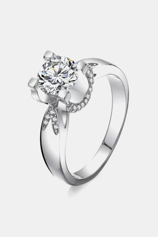 Moissanite Ring Giovanna - 2 Ct Platinum-Plated Silver Women's Ring Velanci
