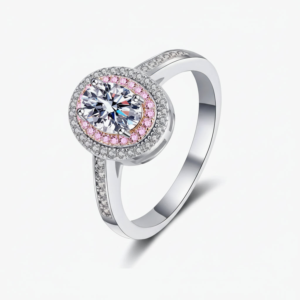 Ring Sofia - 1 Carat Moissanite Halo Ring in Sterling Silver Women's Ring Velanci