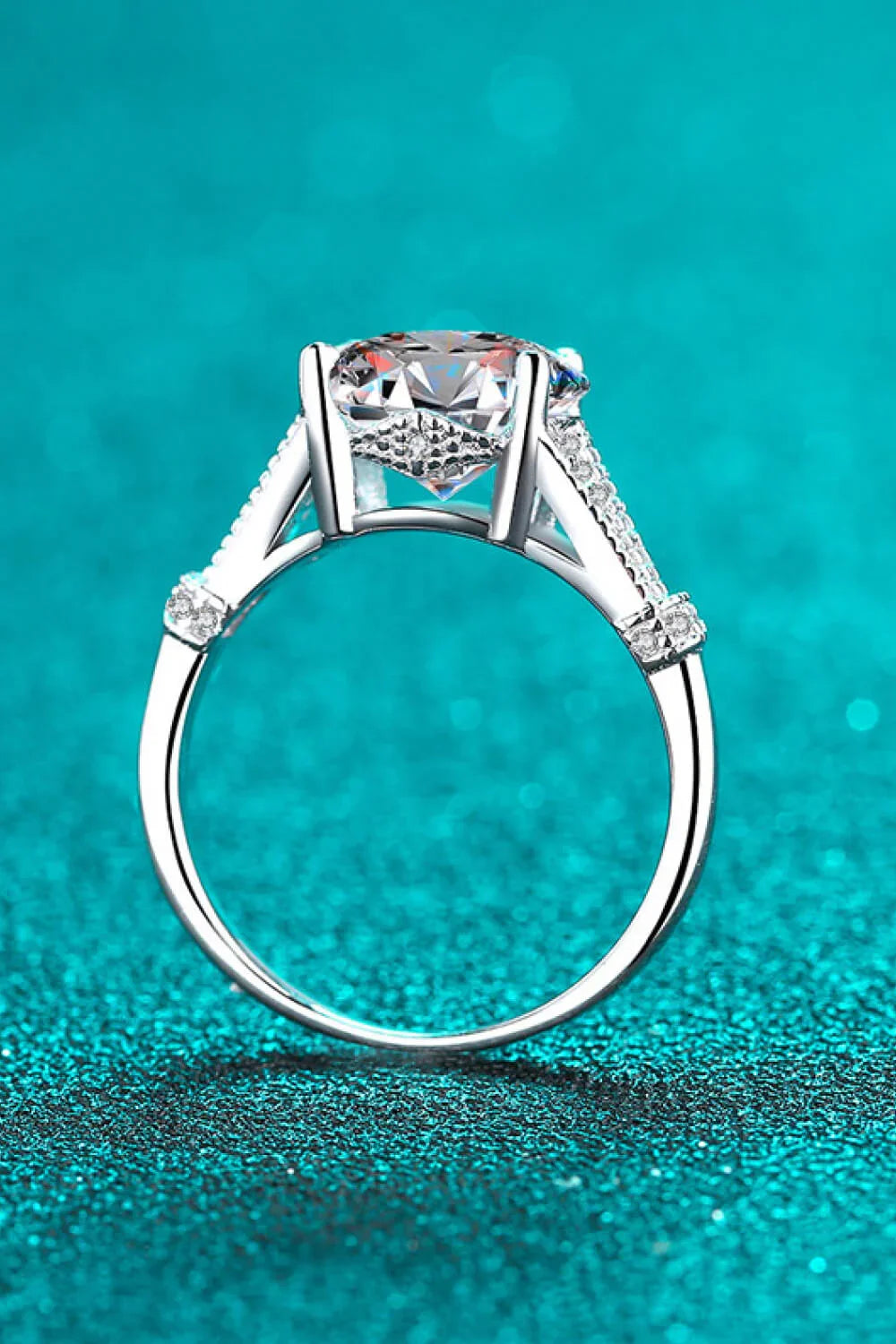 Ring Sofia - Sterling Silver 3 Carat Moissanite Minimalist Women's Ring Velanci