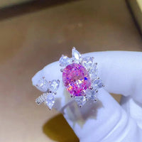 3 Carat Moissanite Ring Elena - Open Ring In Sterling Silver Women's Ring Velanci
