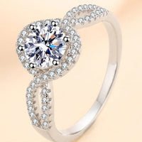 Sterling Silver Moissanite Geometric Ring Lia - Coastal Glow Women's Ring Velanci