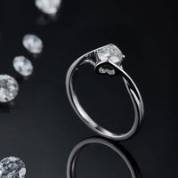 Moissanite Ring Giovanna - 0.5 Carat Pink Sparkle In Silver Women's Ring Velanci