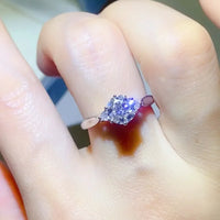 2 Carat Moissanite Sterling Silver Ring Aurelia - SeaGlow Women's Ring Velanci