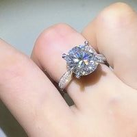 5 Carat Moissanite Sterling Silver Ring Giulia - Radiant Women's Ring Velanci