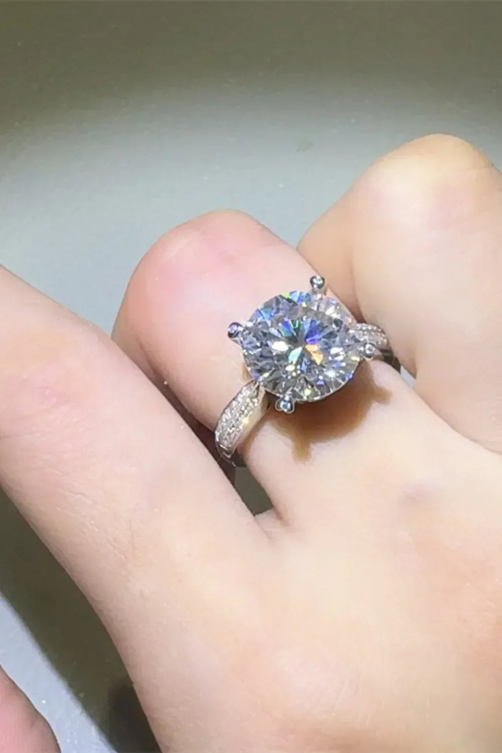 5 Carat Moissanite Sterling Silver Ring Giulia - Radiant Women's Ring Velanci
