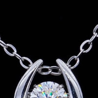 Minimalist 0.5ct Moissanite Zircon Pendant Necklace - Silver Velanci