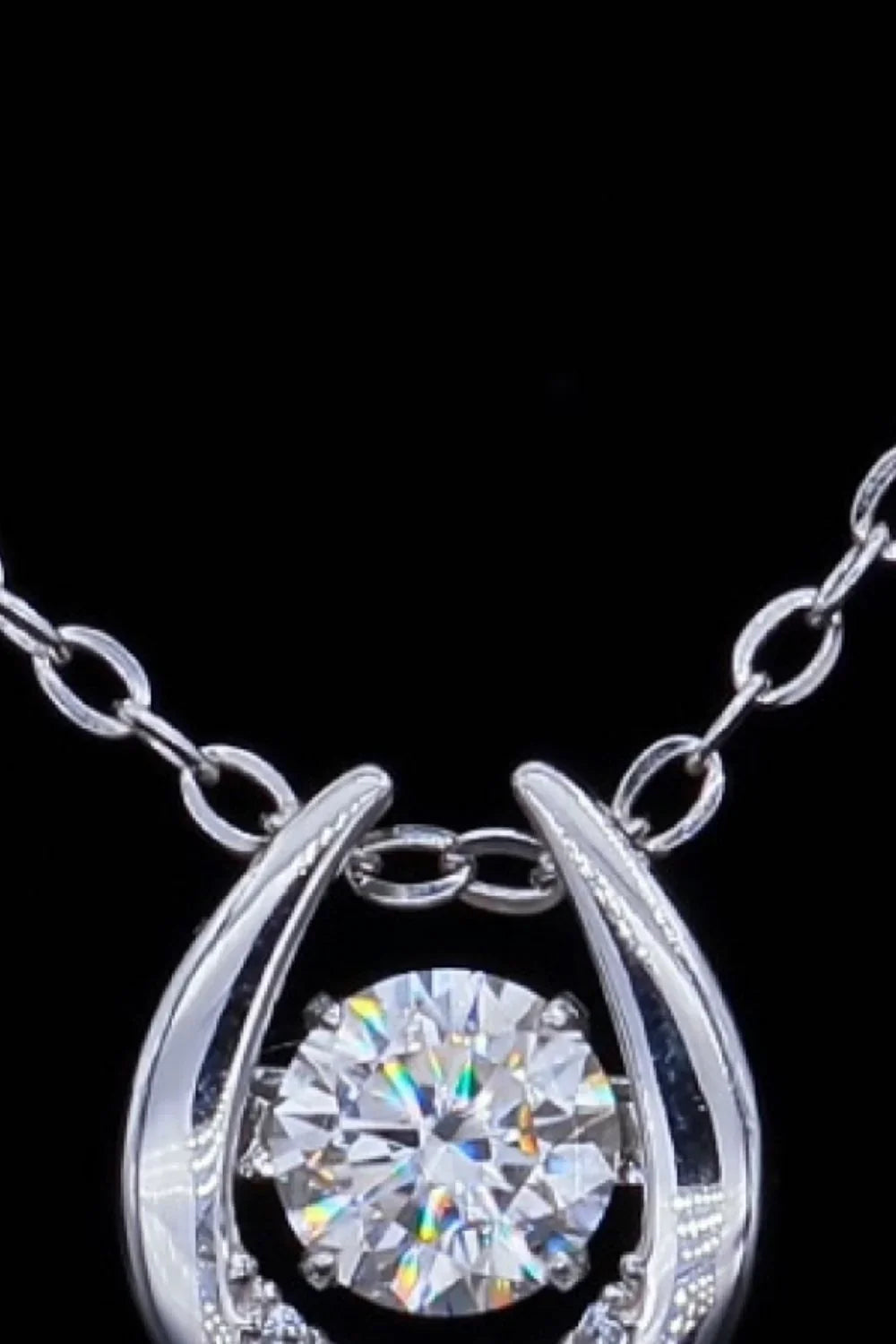 Minimalist 0.5ct Moissanite Zircon Pendant Necklace - Silver Velanci