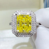 Moissanite Sterling Silver Ring Sofia - Ocean Glow Women's Ring Velanci