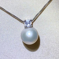 Freshwater Pearl Necklace - Sterling Silver Pendant, Coastal Velanci