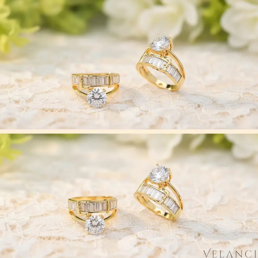 Ring Giulia - 18K Gold-Plated Zircon Ring, Elegant Shine Velanci