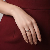 Moissanite Sterling Silver Ring Set Isabella - Minimal Shine Velanci