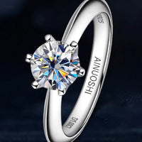 1 Carat Moissanite Ring Bianca - Sleek Minimalist Sparkle Women's Ring Velanci