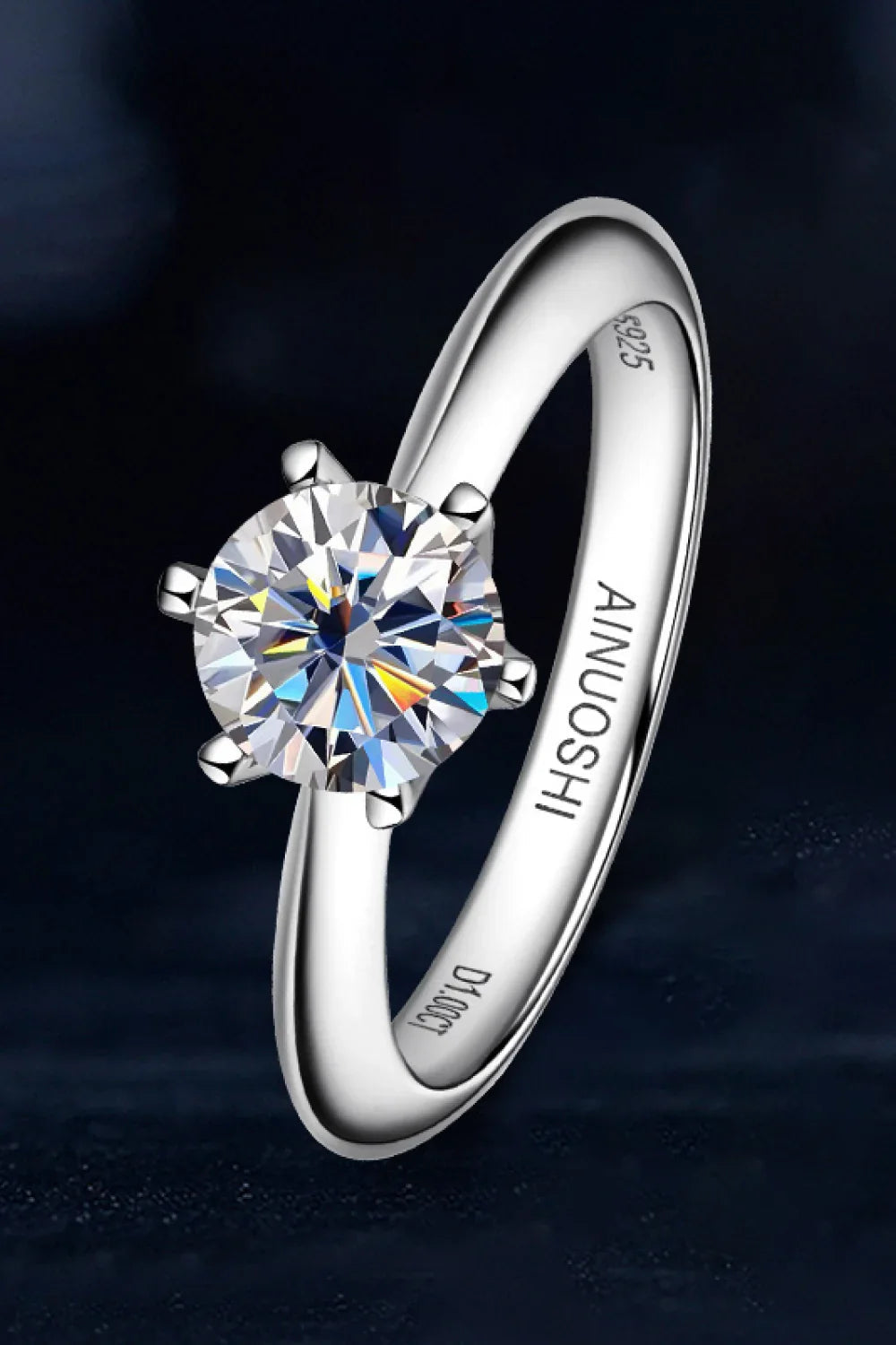 1 Carat Moissanite Ring Bianca - Sleek Minimalist Sparkle Women's Ring Velanci