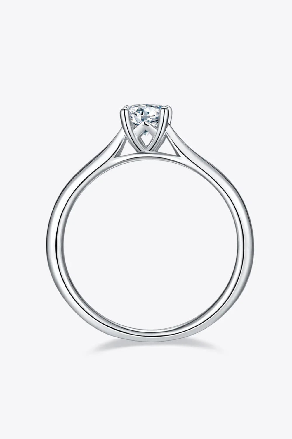 Moissanite Solitaire Ring Bianca - 0.5ct D VVS1 Silver Women's Ring Velanci