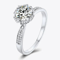 1 Carat Moissanite Ring Giulia - Halo Pave Band Shine Women's Ring Velanci