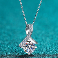 1 Carat Moissanite Sterling Pendant Necklace - Coastal Glow Velanci