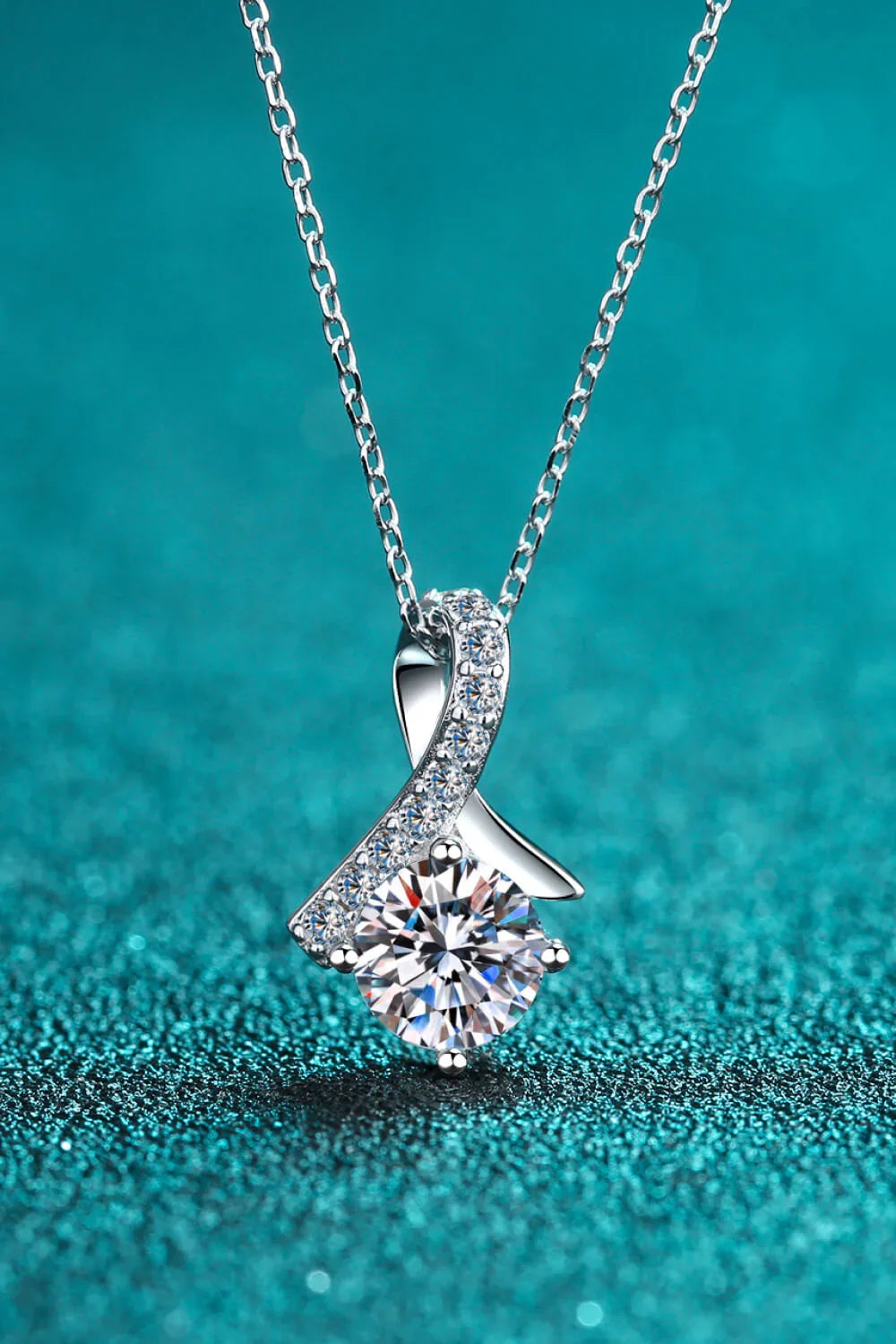 1 Carat Moissanite Sterling Pendant Necklace - Coastal Glow Velanci