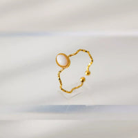 Ring Alessia - Wave-Open Gold-Plated Coastal Shine Women's Ring Velanci