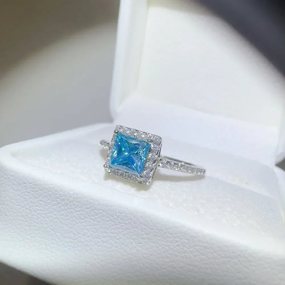 2 Carat Moissanite Sterling Silver Ring Francesca - Halo Women's Ring Velanci