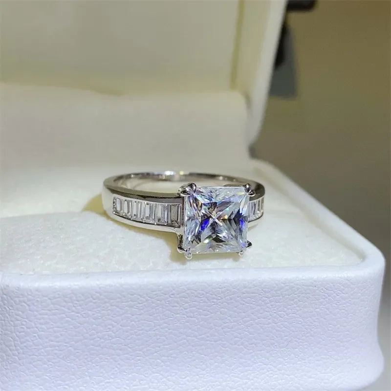 3 Carat Moissanite Square Ring Giulia - Coastal Shine Women's Ring Velanci