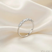 Moissanite Ring Sofia - Coastal Elegance With Rhodium Plating Velanci